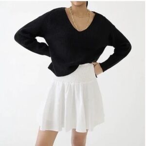 NWOT J. Crew Smocked Waist Linen Mini Skirt